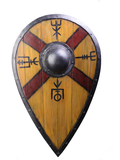 Trollfelsen LARP-Tropfenschild Holzoptik 'Vegvesir' 